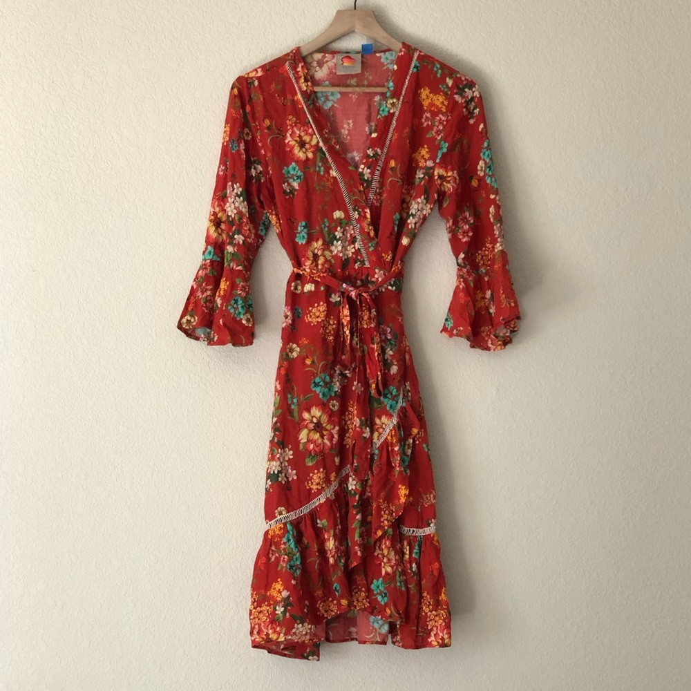 FARM Rio Kenzie Floral Wrap Dress